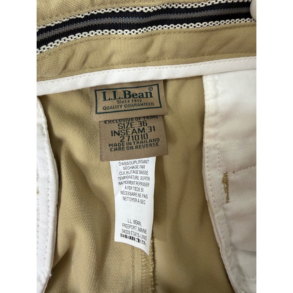 Vintage L.L.Bean Upland Canvas pant size M Khaki Olive Color Block Outdoors EUC - Picture 2 of 9